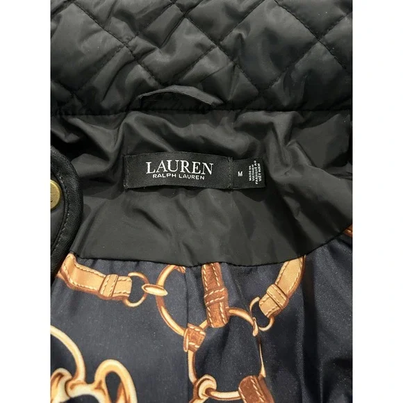 Lauren Ralph Lauren Black Diamond Quilted Hooded Parka Jacket Womens Size Medium - Picture 9 of 10